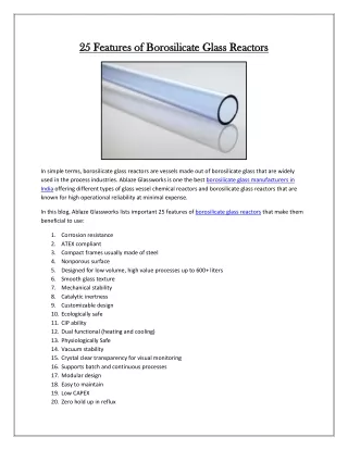 25 25 features of features of borosilicate glass
