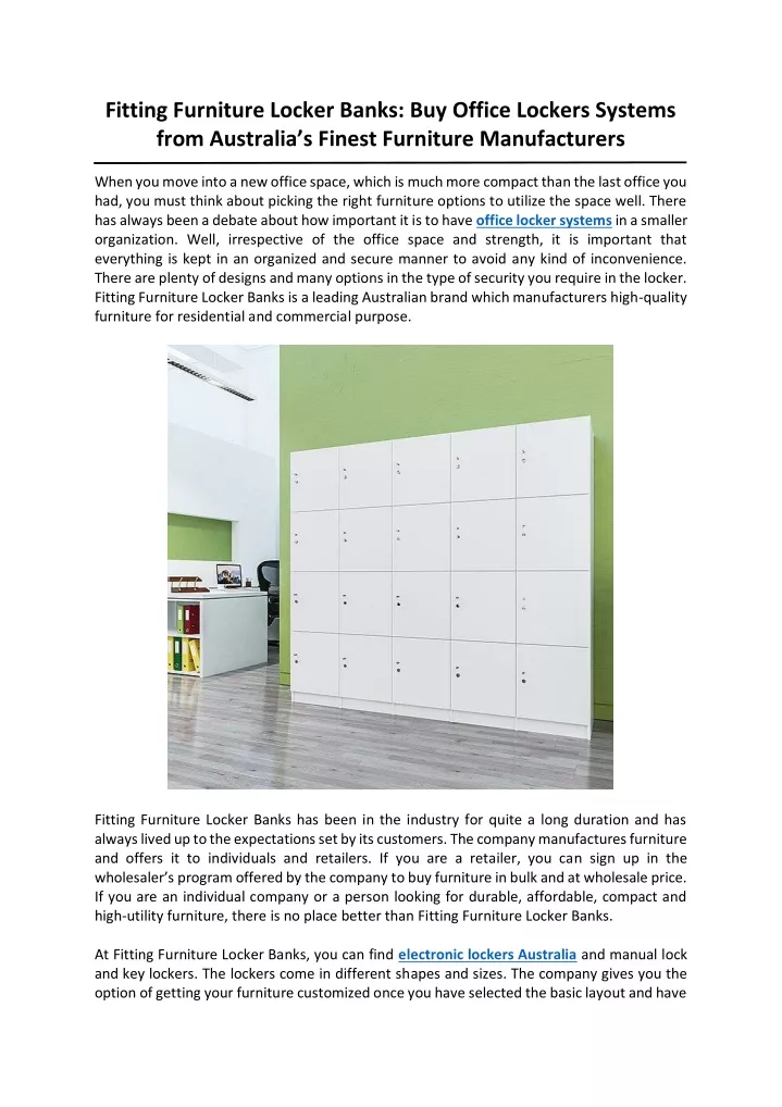 fitting furniture locker banks buy office lockers