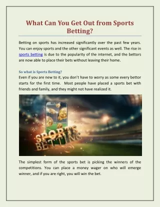 what can you get out from sports betting