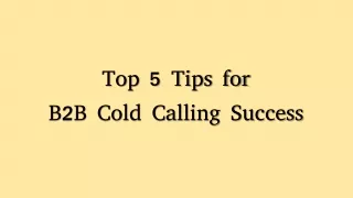 Top 5 Tips for B2B Cold Calling Success