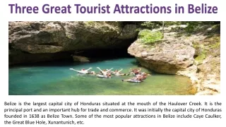 Three Great Tourist Attractions in Belize