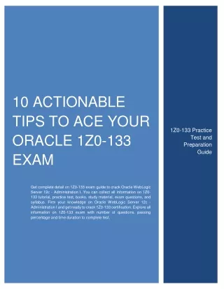10 Actionable Tips to Ace Your Oracle 1Z0-133 Exam