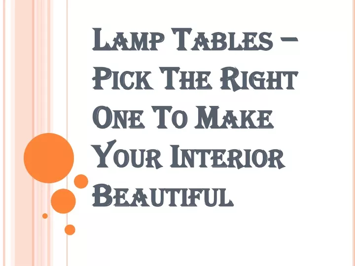 lamp tables pick the right one to make your interior beautiful