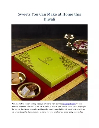 sweets you can make at home this diwali