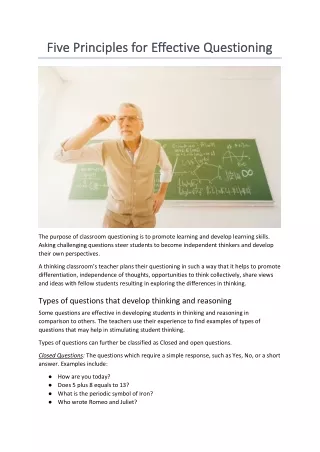 five principles for five principles