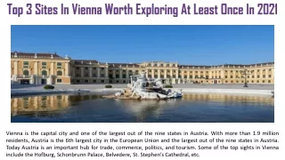 Top 3 Sites In Vienna Worth Exploring At Least Once In 2021