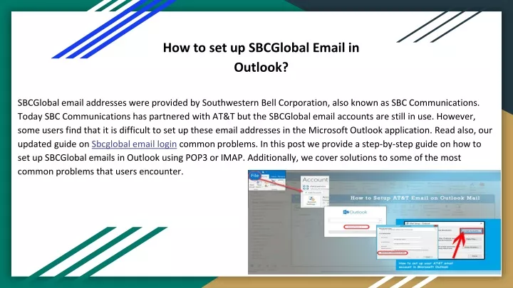 how to set up sbcglobal email in outlook
