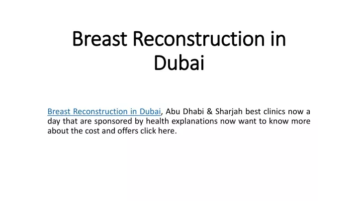 breast reconstruction in dubai