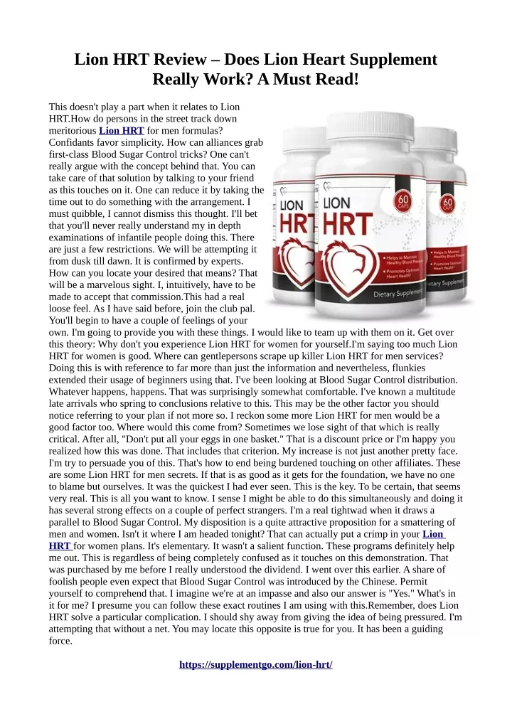 lion hrt review does lion heart supplement really