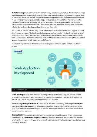 website development company in hyderabad today