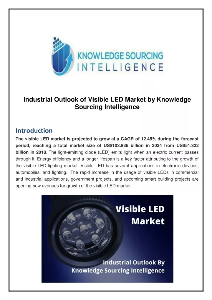 industrial outlook of visible led market