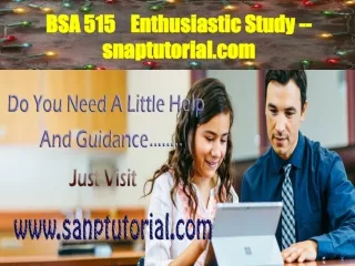 BSA 515  Enthusiastic Study -- snaptutorial.com