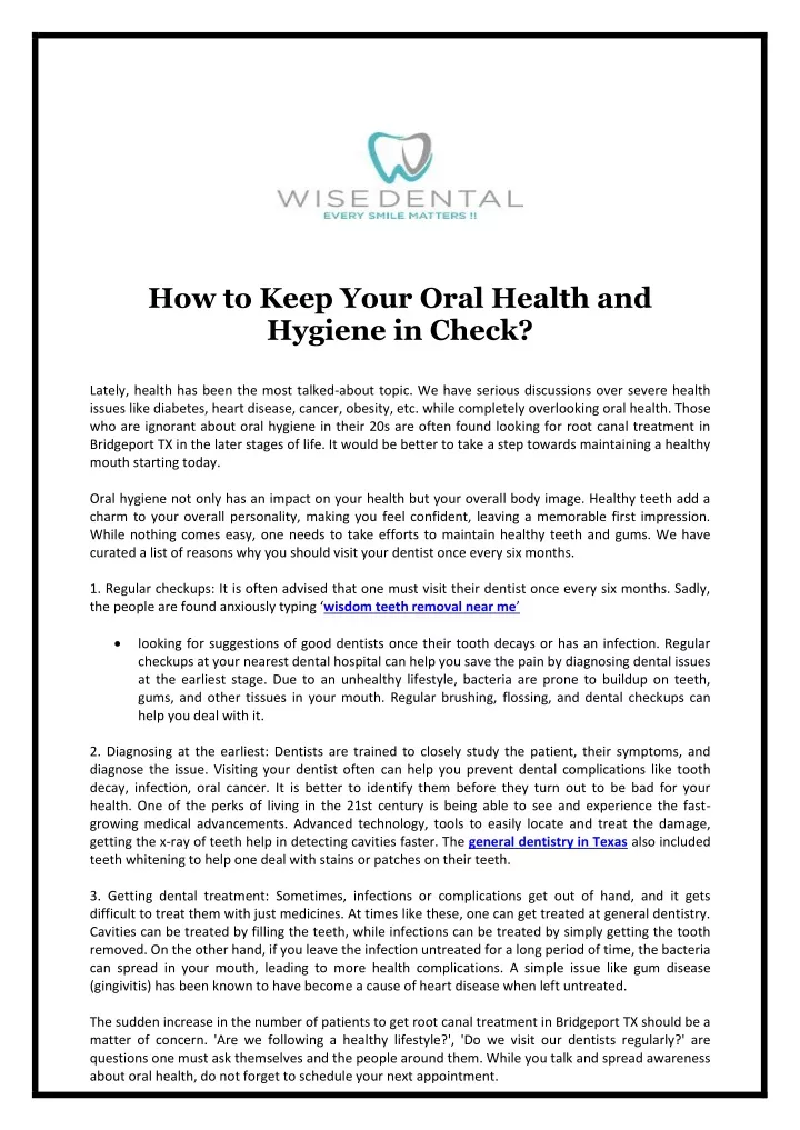 how to keep your oral health and hygiene in check