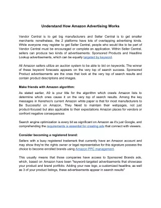 understand how amazon advertising works