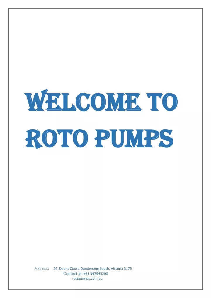 welcome to welcome to roto pumps roto pumps