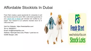 Affordable Stocklots In Dubai