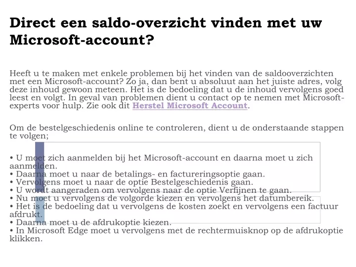 direct een saldo overzicht vinden met uw microsoft account