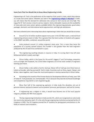 some facts that you would like to know about