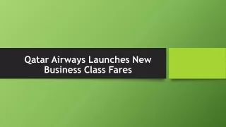 Qatar Airways Launches New Business Class Fares