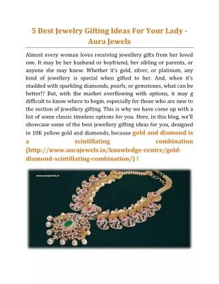 5 Best Jewelry Gifting Ideas For Your Lady - Aura Jewels