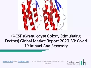G-CSF (Granulocyte Colony Stimulating Factors) Market Future Demand And Leading Players Forecast To 2023