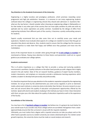 pay attention to the academic environment