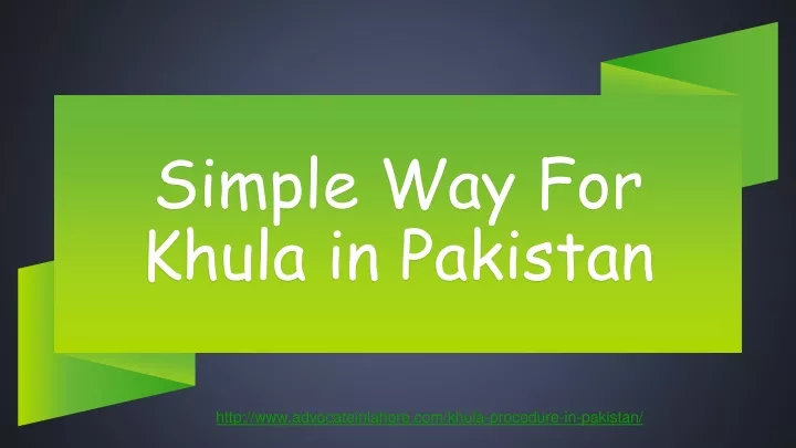simple way for khula in pakistan