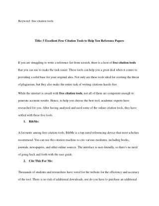 keyword free citation tools