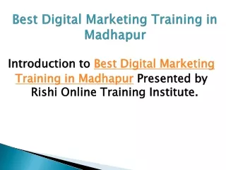 Best Digital Marketing Training in Madhapur