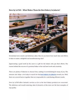 dore by letao what makes them the best bakery