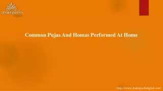 common pujas and homas performed at home