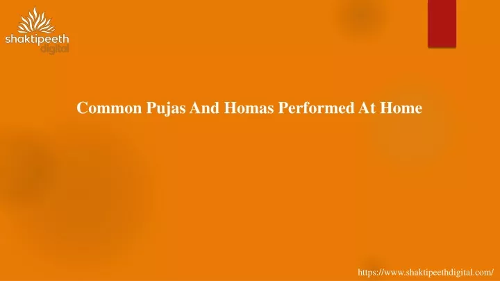 common pujas and homas performed at home