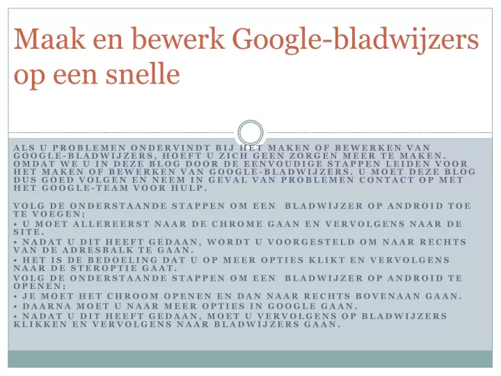 maak en bewerk google bladwijzers op een snelle