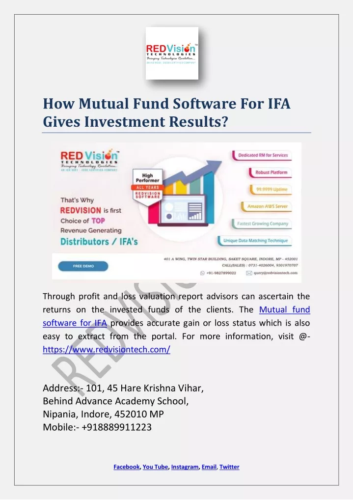 how mutual fund software for ifa gives investment