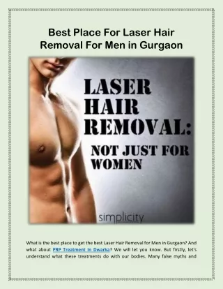 Best Place For Laser Hair Removal For Men in Gurgaon
