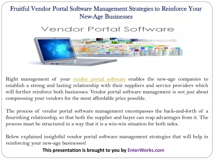 fruitful vendor portal software management