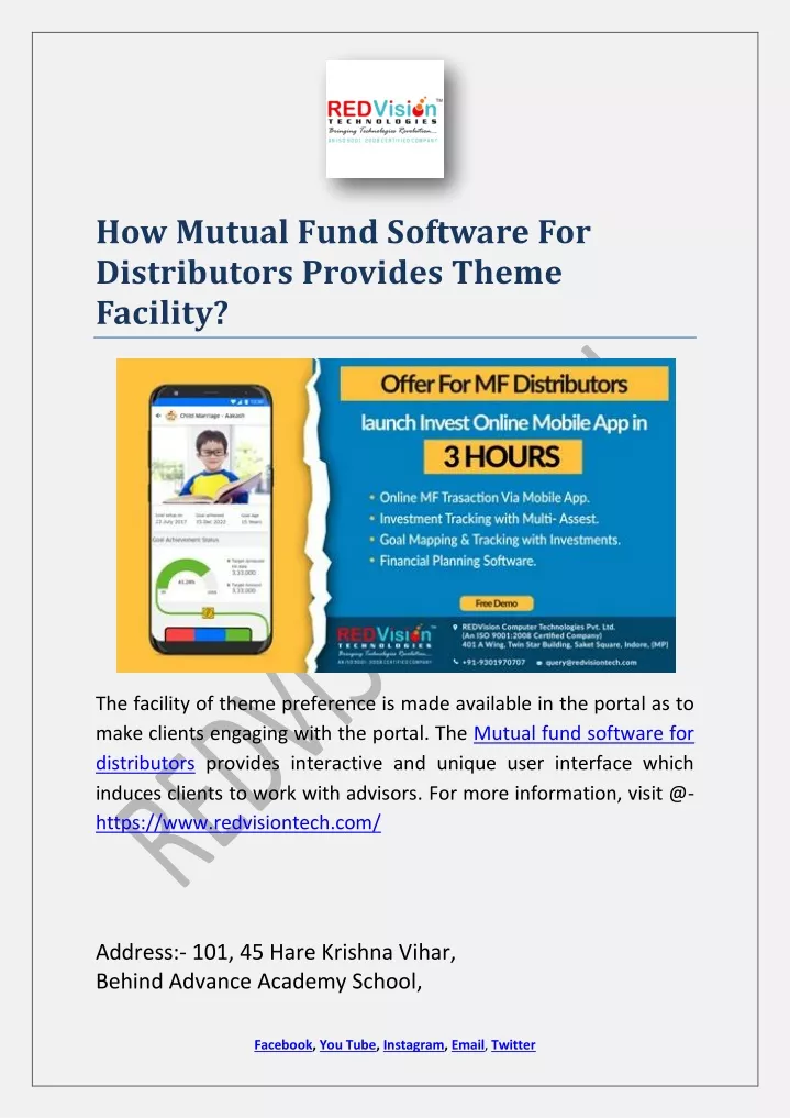 how mutual fund software for distributors