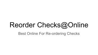 Order Personal Checks
