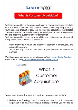 what is customer acquisition