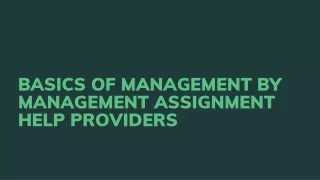 Basics Of Management By Management Assignment Help Providers