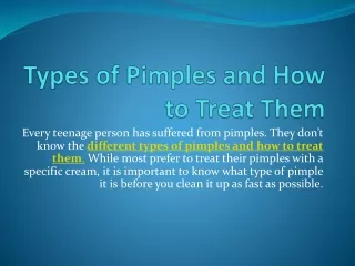 types of pimples and how to treat them