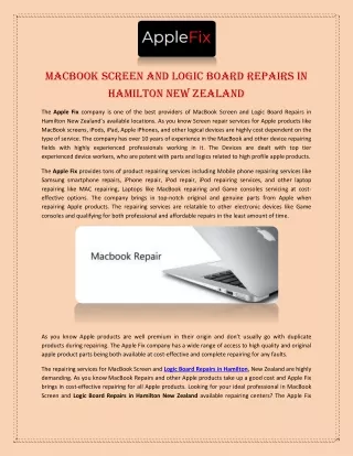 MacBook Screen and Logic Board Repairs in Hamilton New Zealand