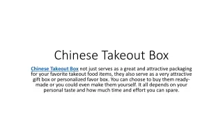 Chinese takeout box