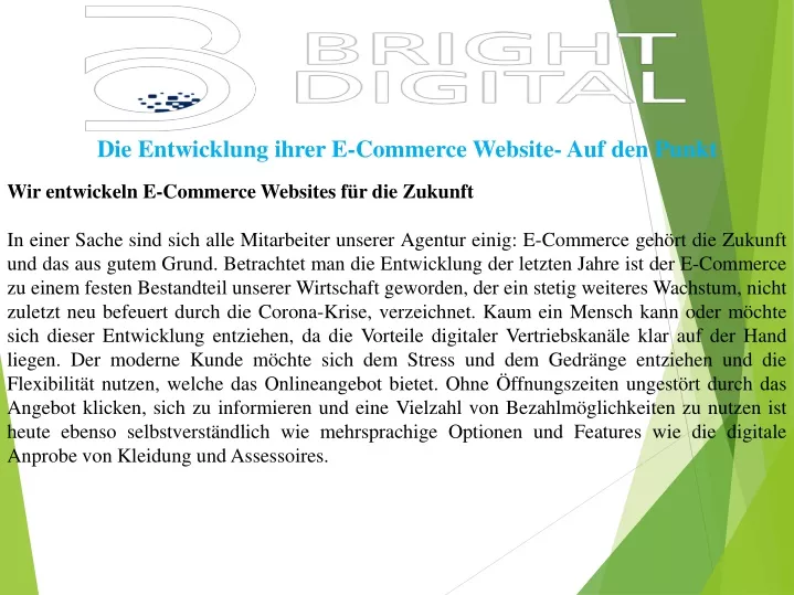 die entwicklung ihrer e commerce website