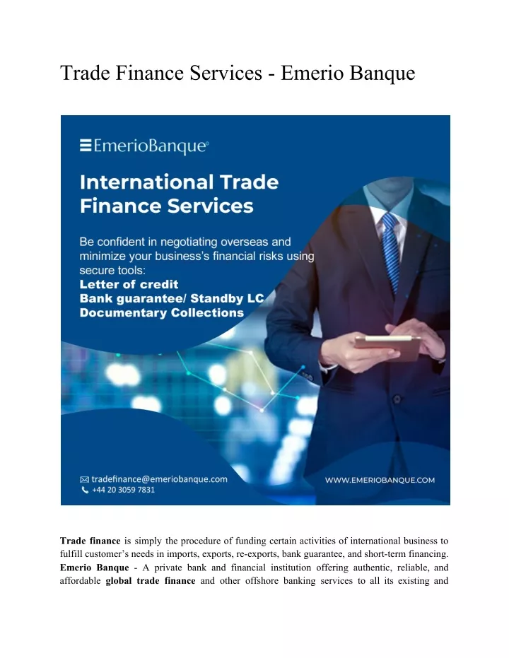 trade finance services emerio banque