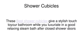 Shower cubicles