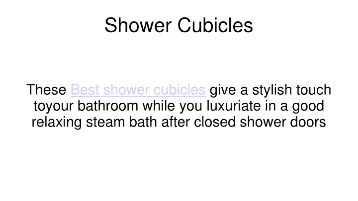 shower cubicles