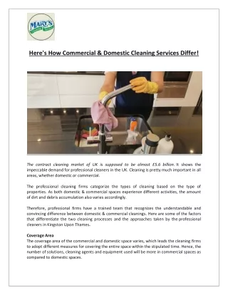 Here's how commercial & domestic cleaning services differ!