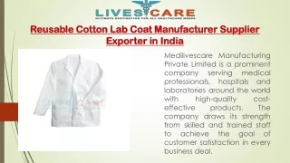 Reusable Cotton Lab Coat Manufacturer Supplier Exporter in India