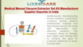 Medical Manual Vacuum Extractor Set Kit Manufacturer Supplier Exporter in India